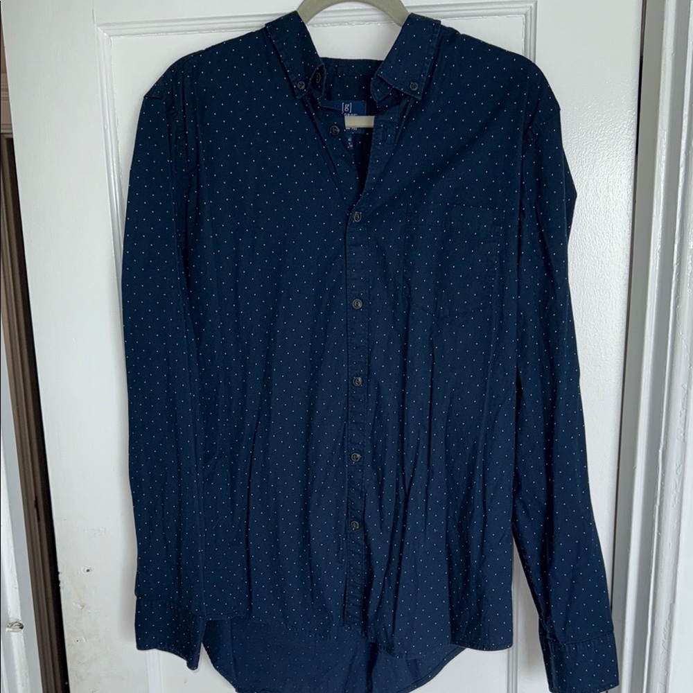 George Blue Casual Button Down Shirt